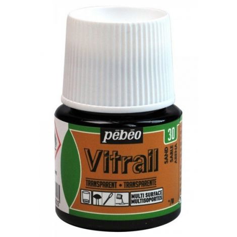 Farba witrażowa do szkła Pebeo Vitrail 45ml, Kremowa/30 Sand transparentna